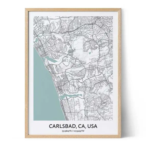 Carlsbad Map Poster - Your City Map Art - Positive Print