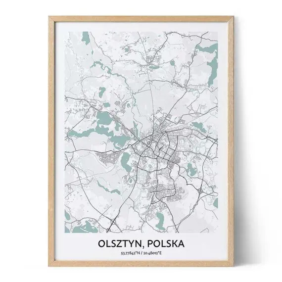 Olsztyn Map Poster - Your City Map Art - Positive Prints