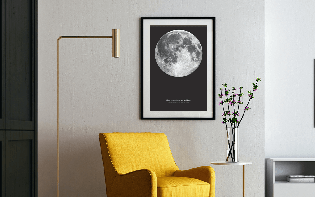 Poster de la fase lunar con citas hermosas de la luna