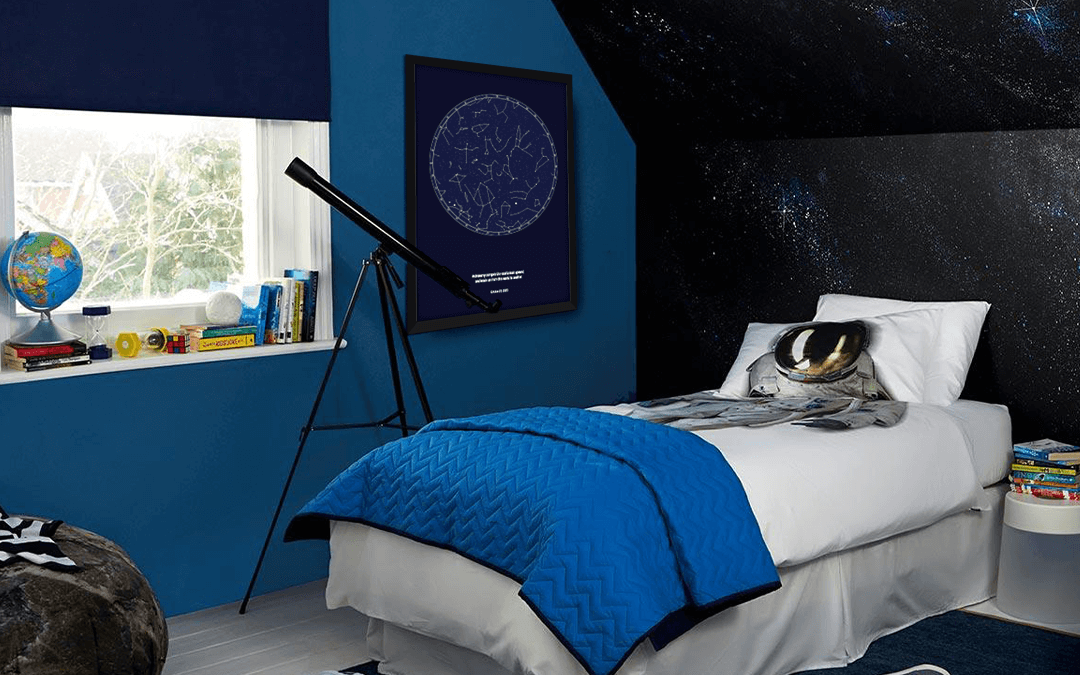 Star Map Poster in Kids room