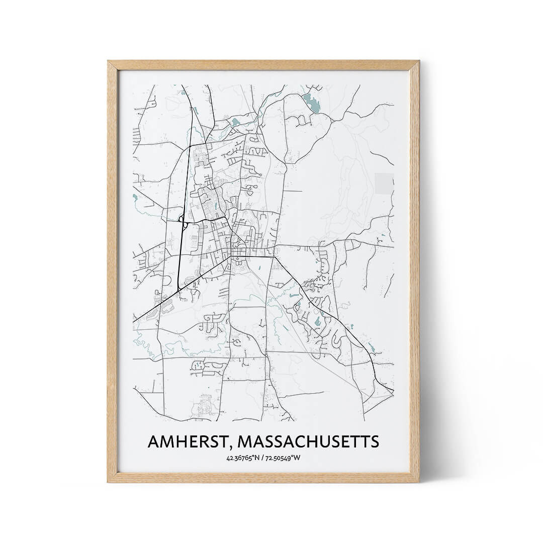 Amherst city map poster
