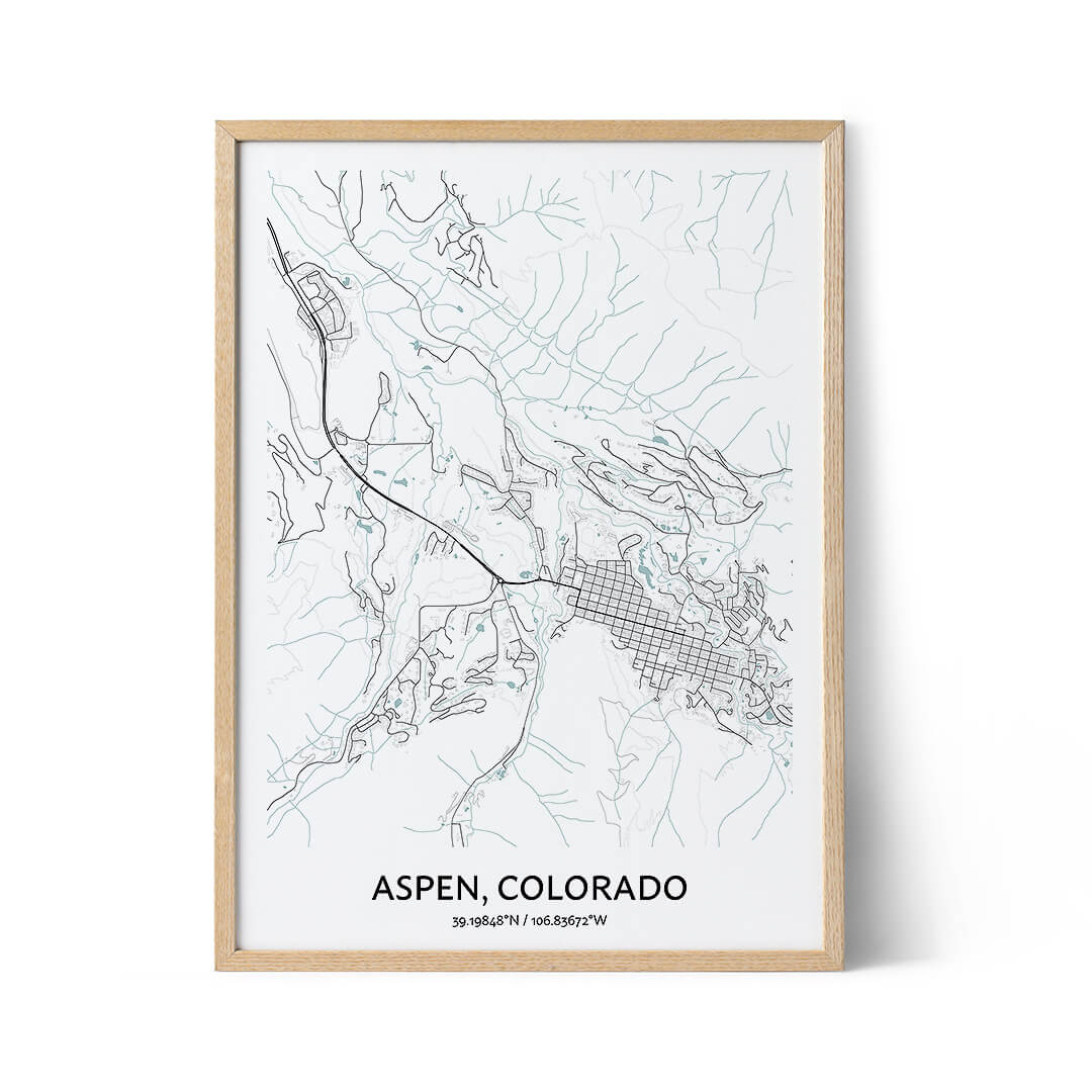 Aspen city map poster