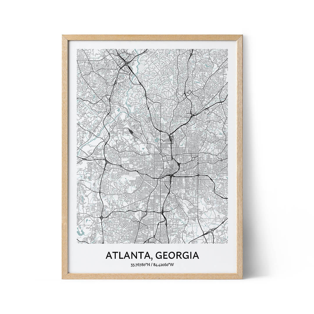 Atlanta city map poster
