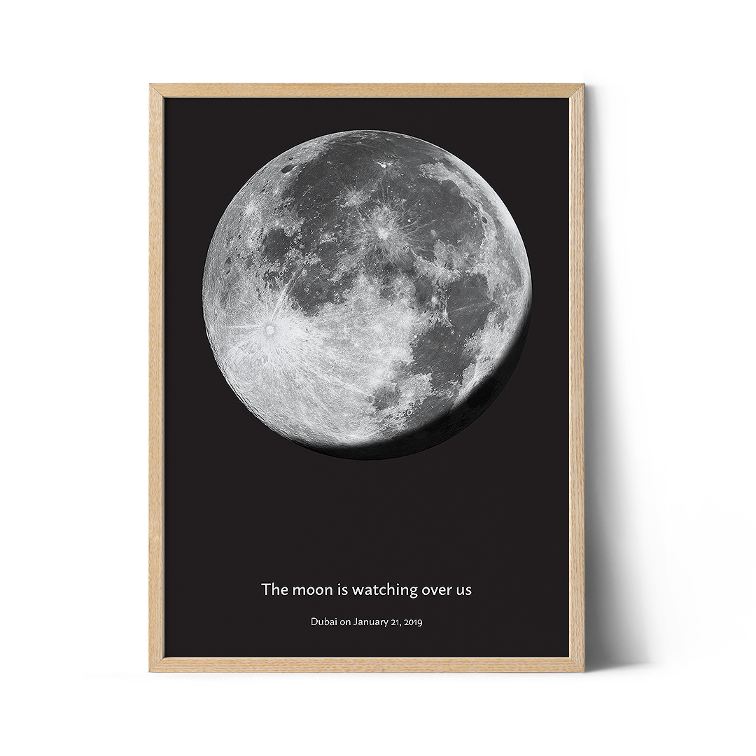 Birthday Moon Phase Poster is a perfect romantic gift ideas for a girlfriend’s birthday
