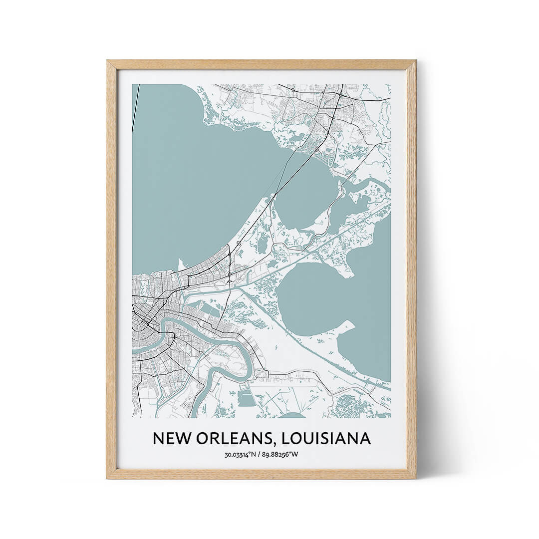 New Orleans Stadtplan Poster