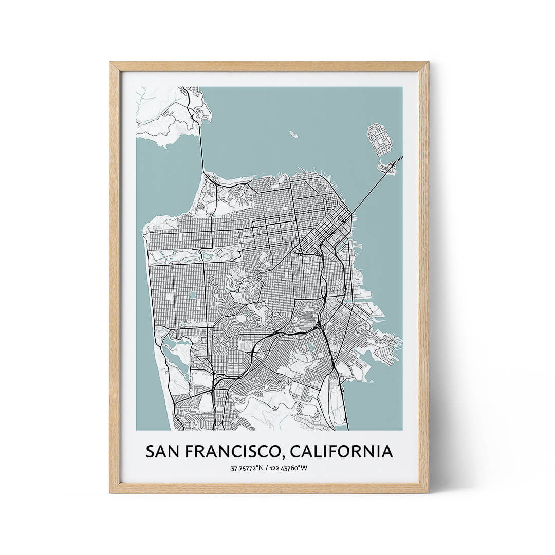 San Francisco city map poster
