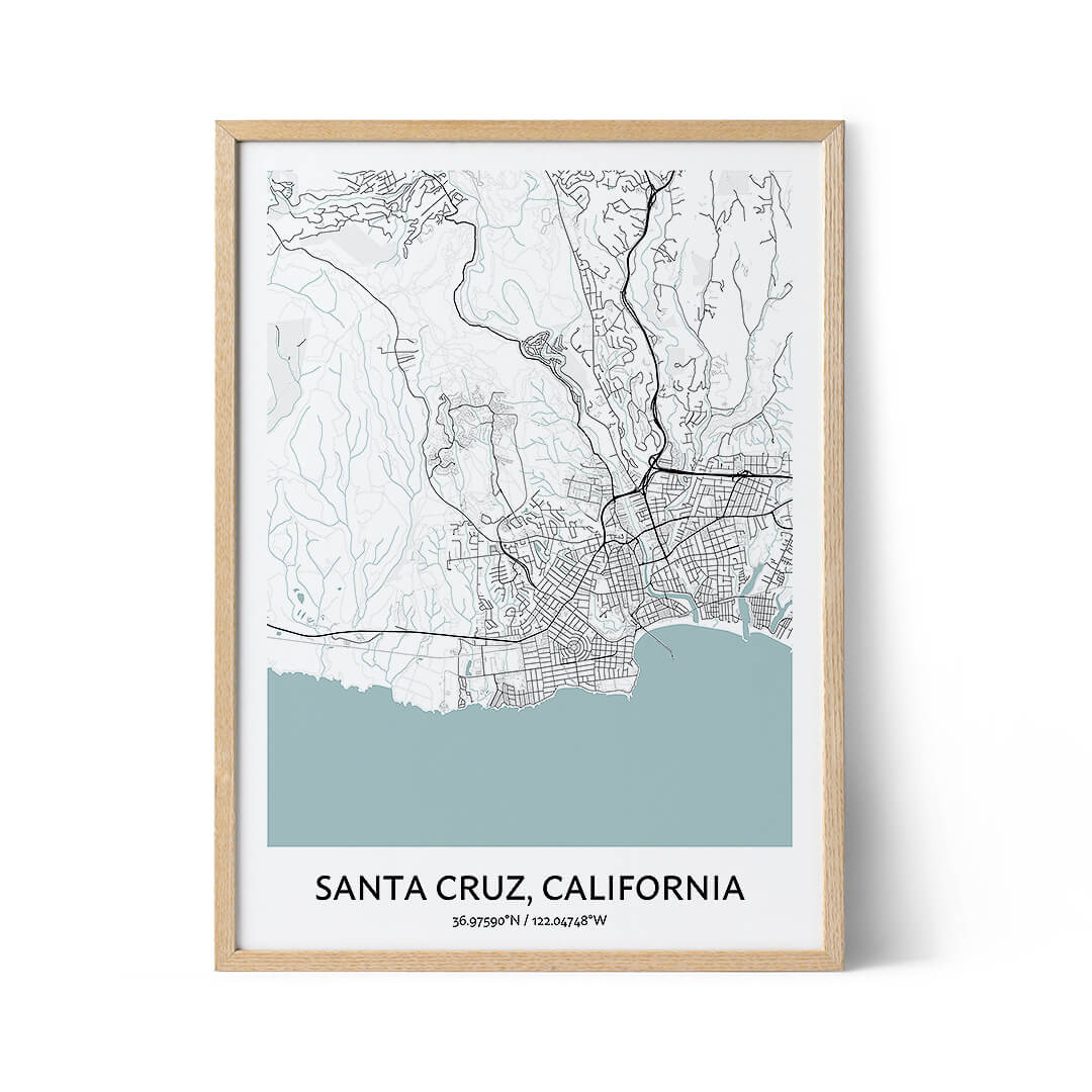 Affiche du plan de la ville de Santa Cruz