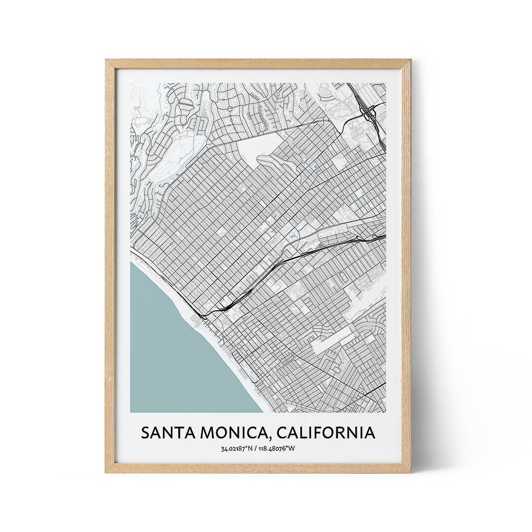 Santa Monica city map poster