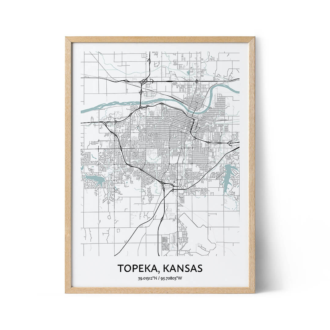 Topeka city map poster