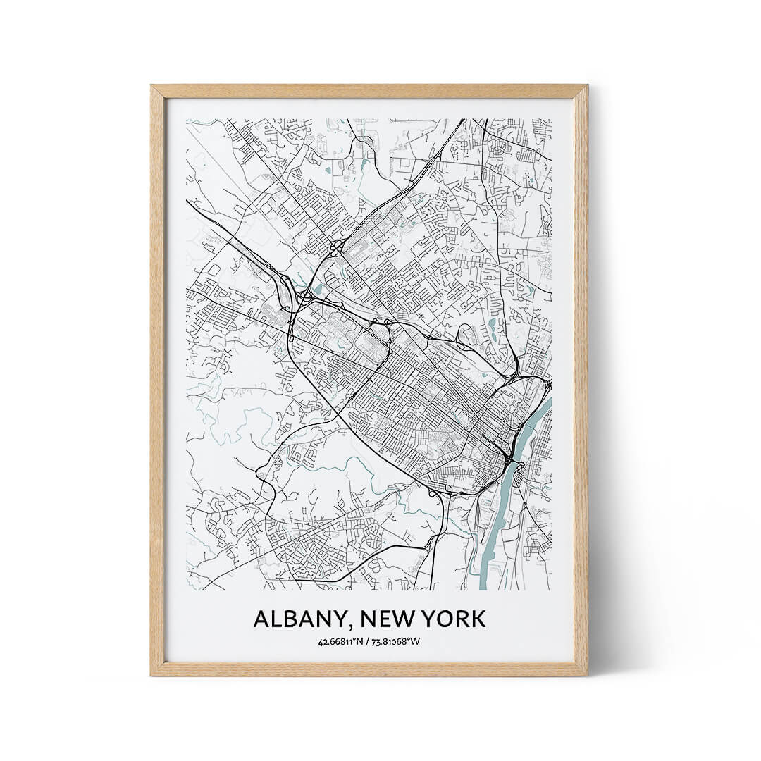 Albany city map poster