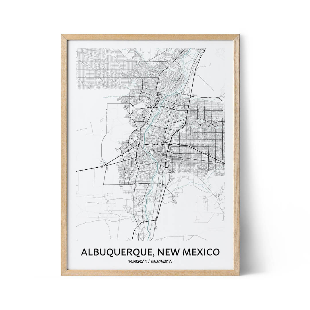 Albuquerque city map poster