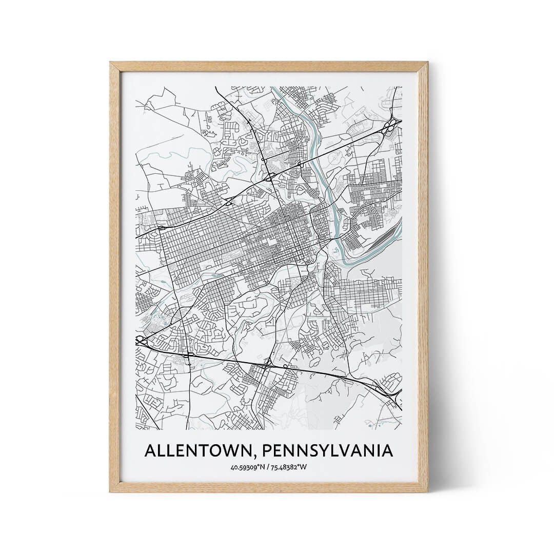 Allentown city map poster