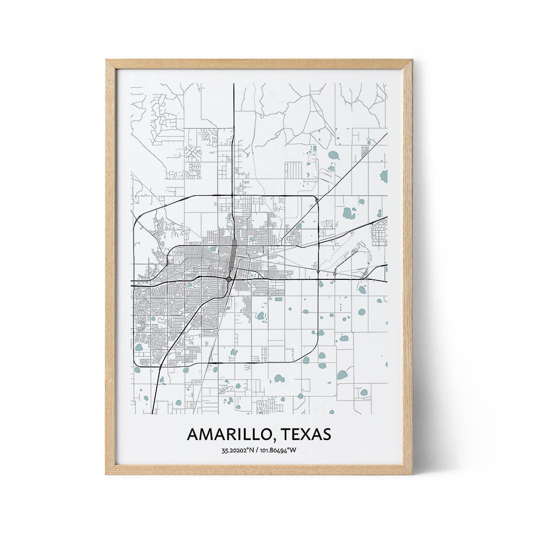 Amarillo city map poster