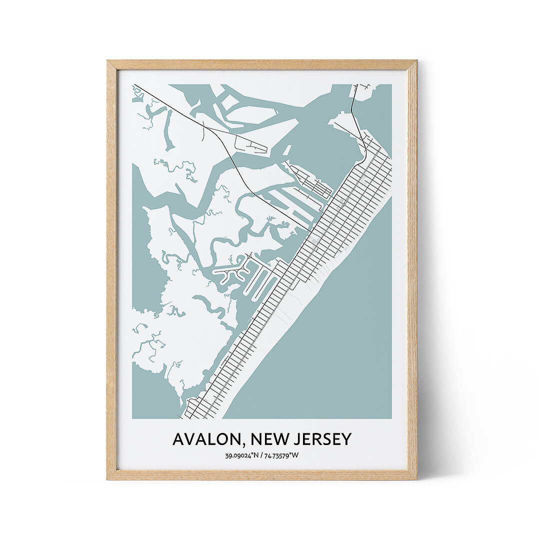 Avalon city map poster
