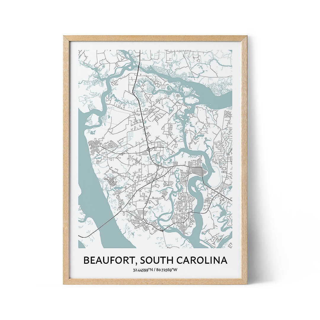 Beaufort city map poster