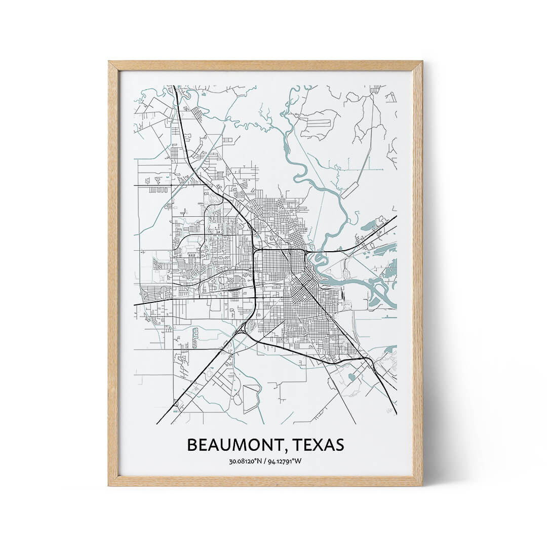 Beaumont city map poster