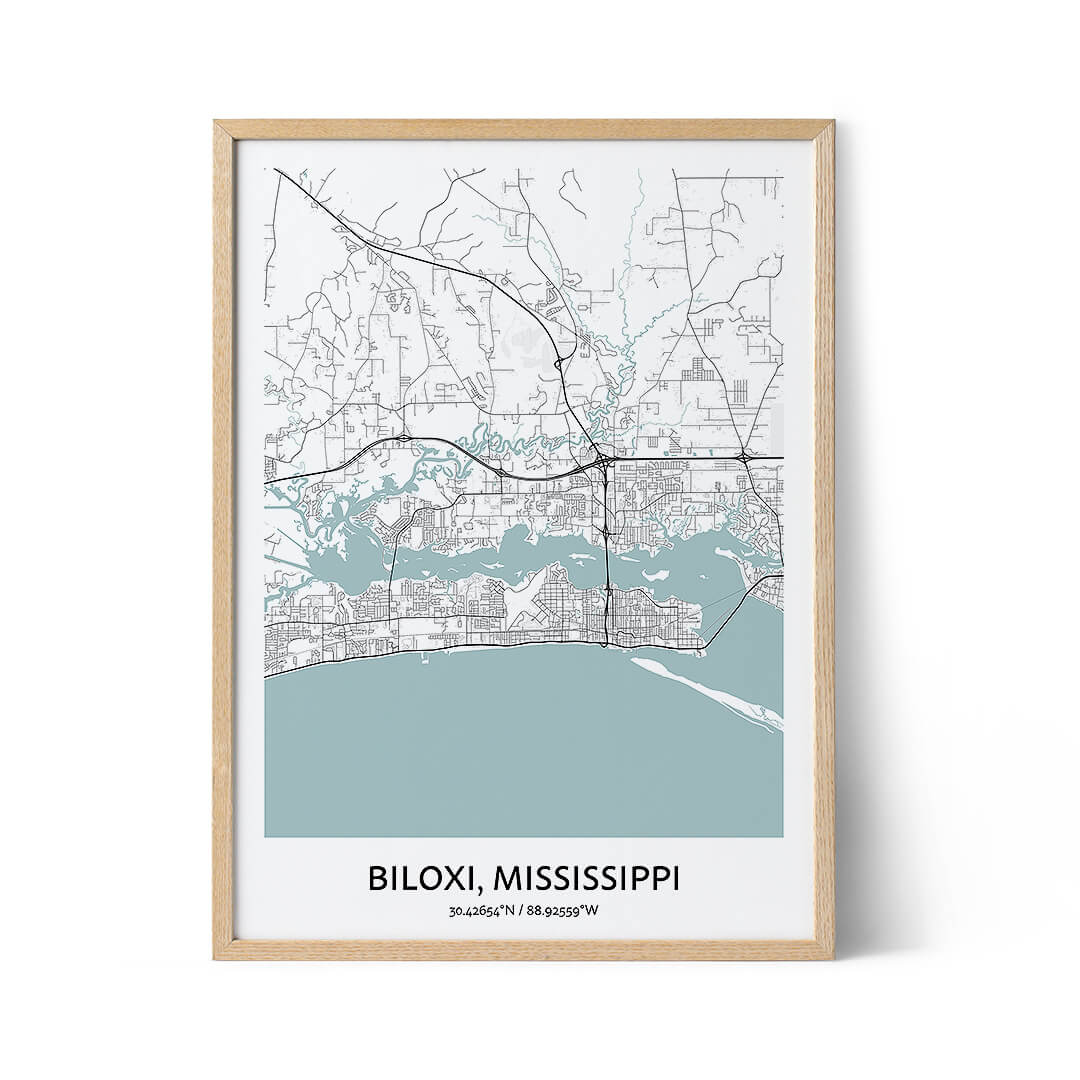 Biloxi city map poster