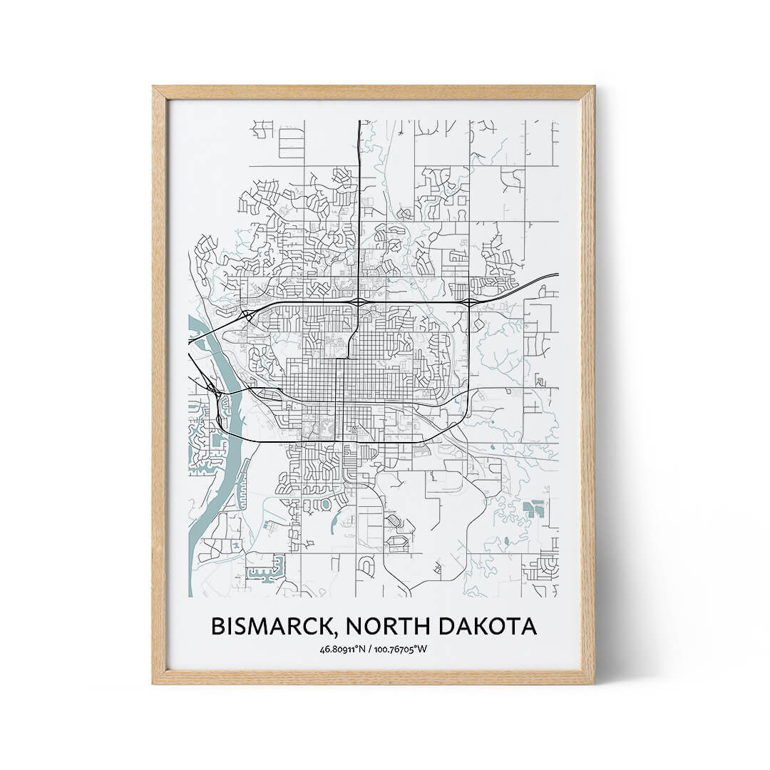 Bismarck city map poster