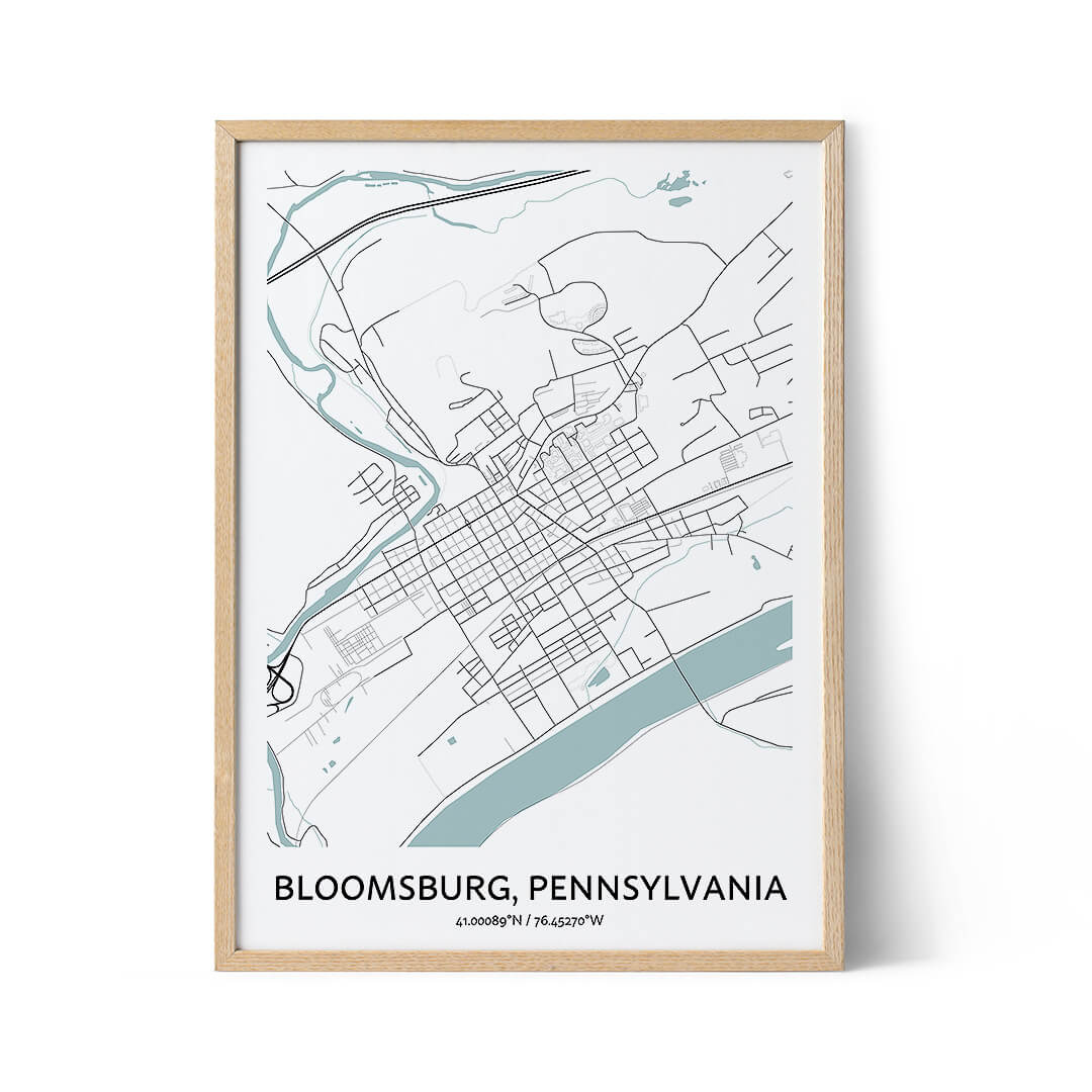Bloomsburg city map poster