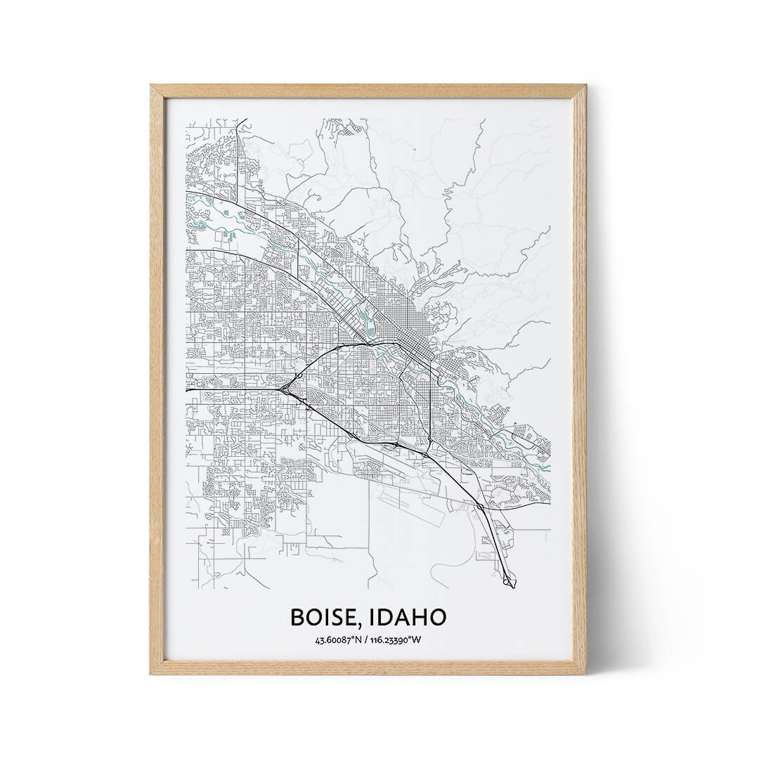 Boise city map poster