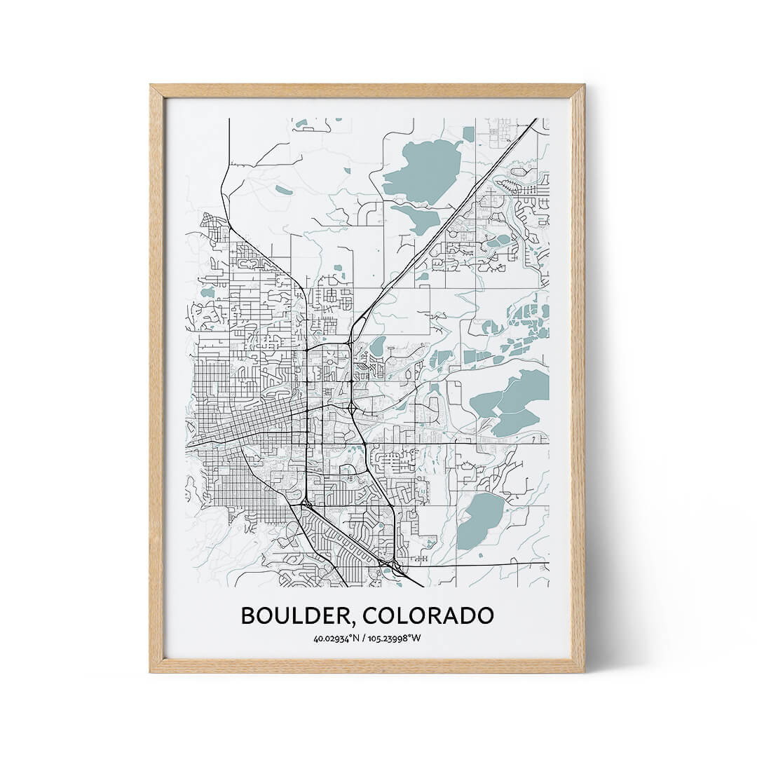 Boulder city map poster