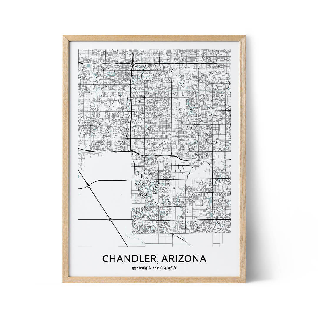 Chandler city map poster