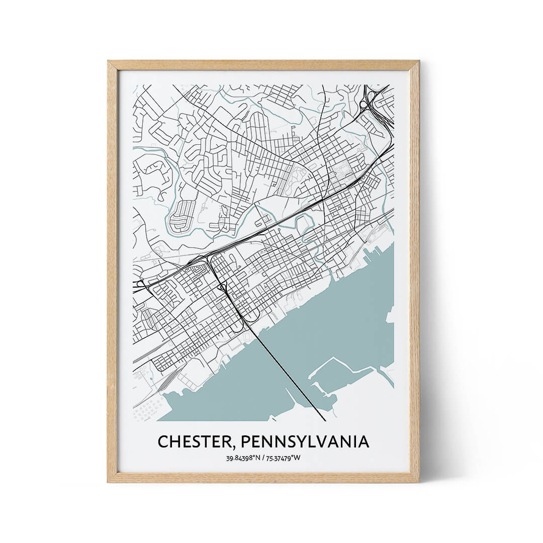 Chester city map poster
