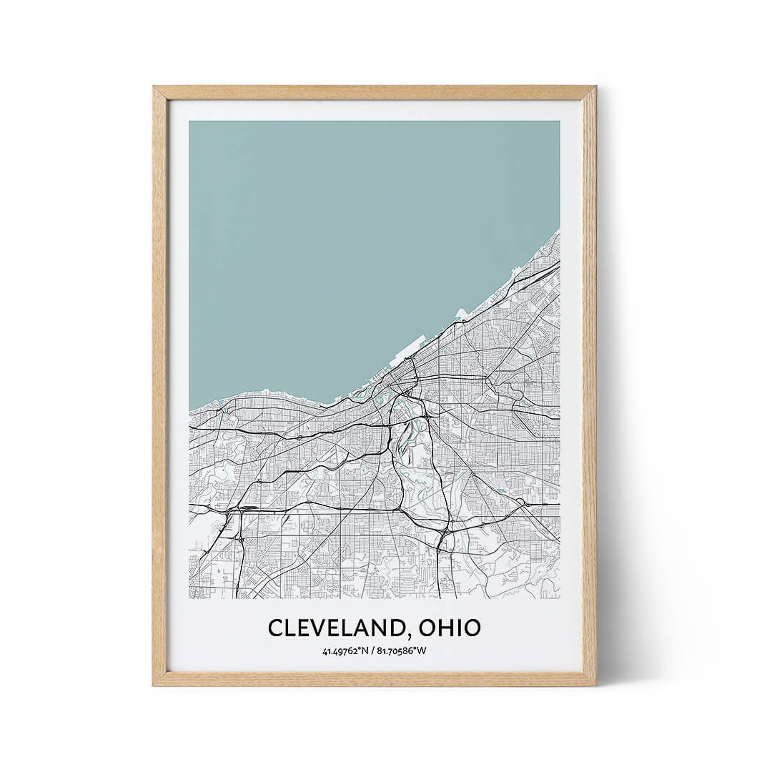 Cleveland city map poster