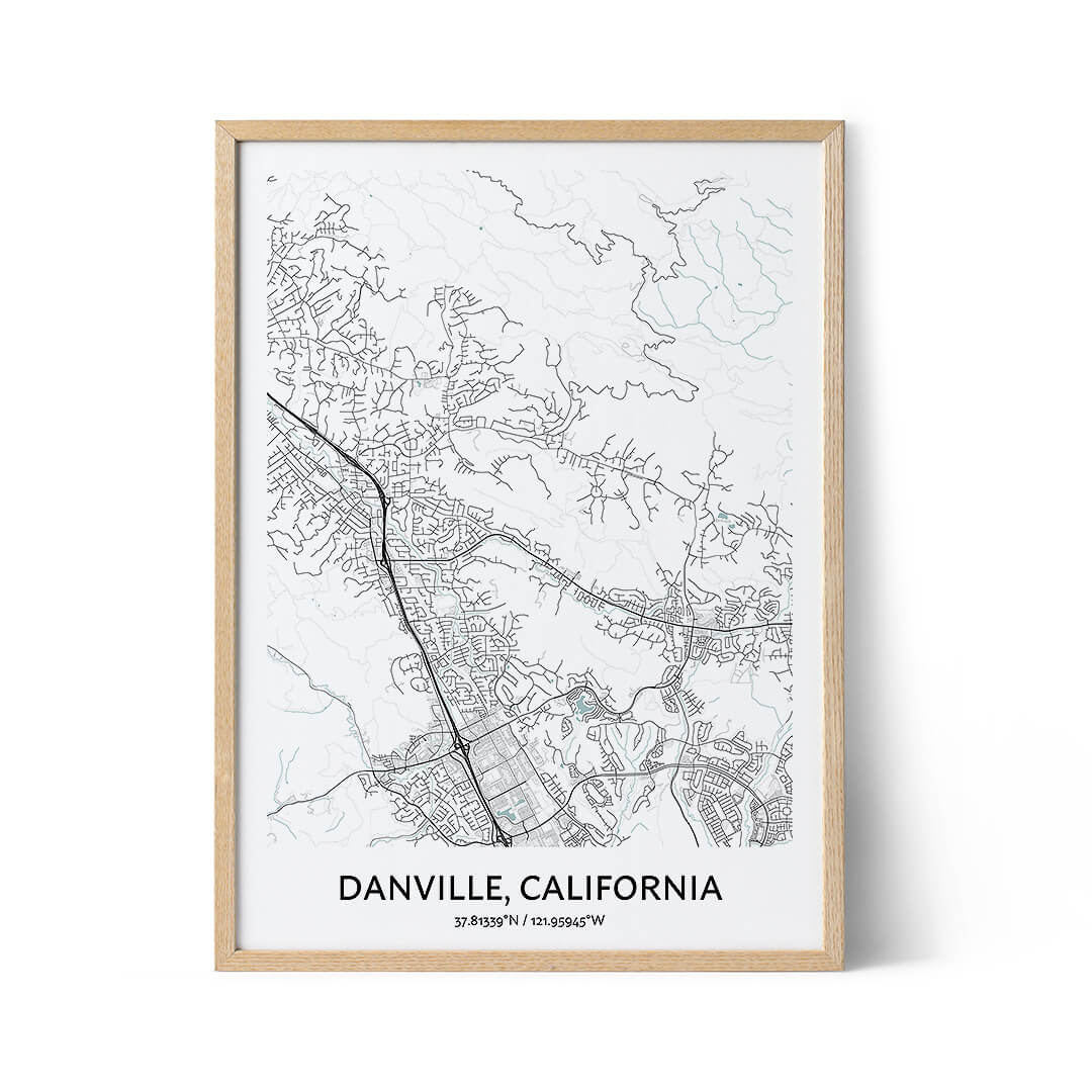 Danville city map poster