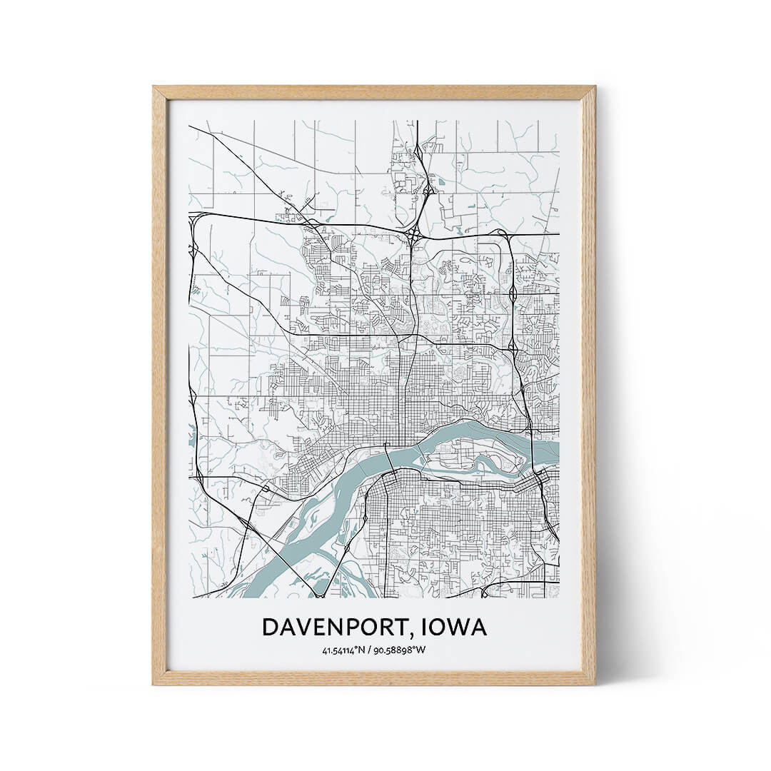 Davenport city map poster