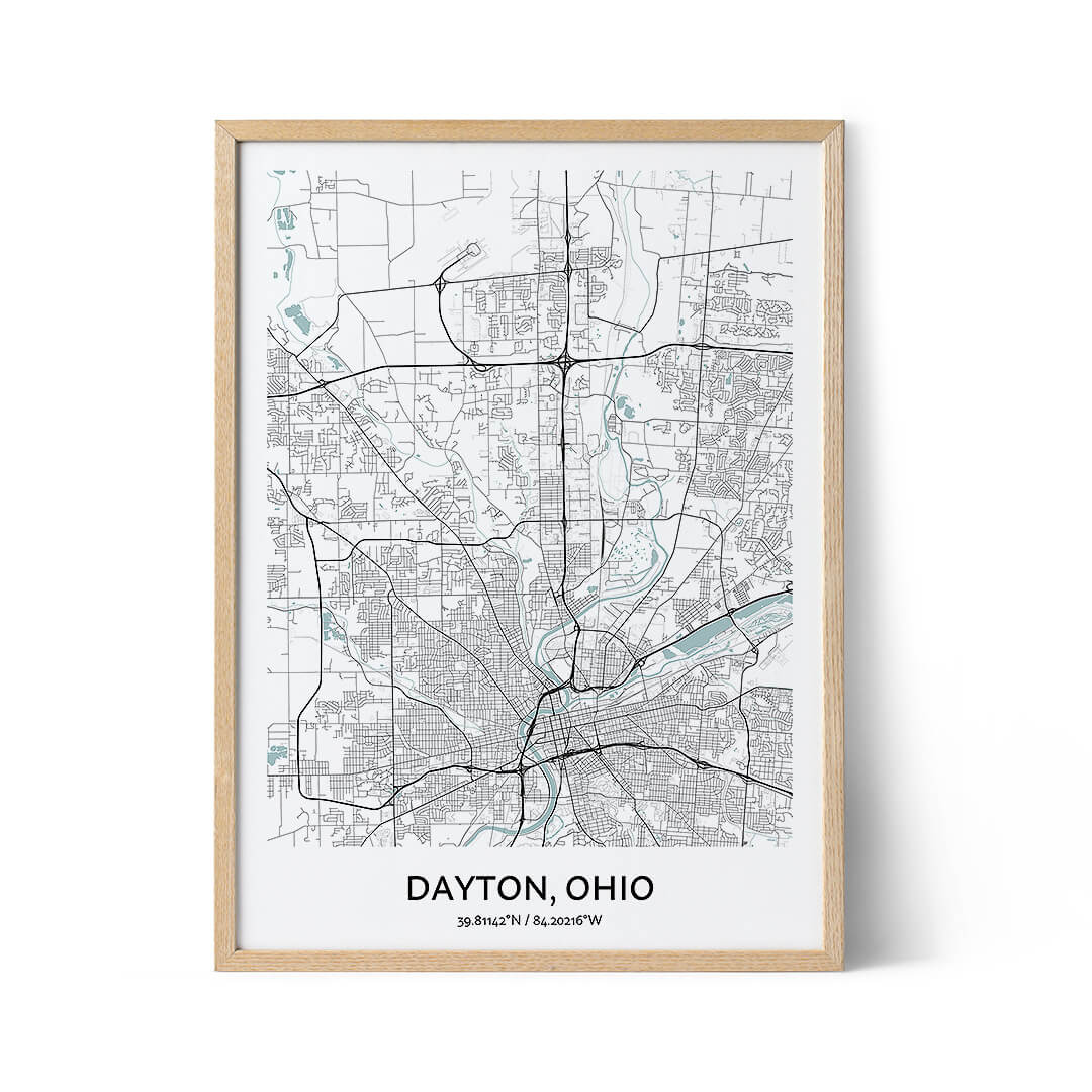 Dayton city map poster
