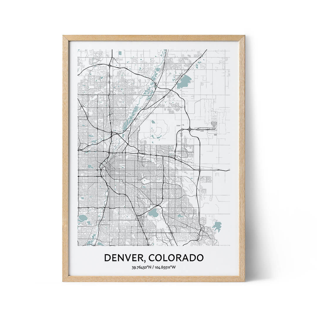 Denver city map poster