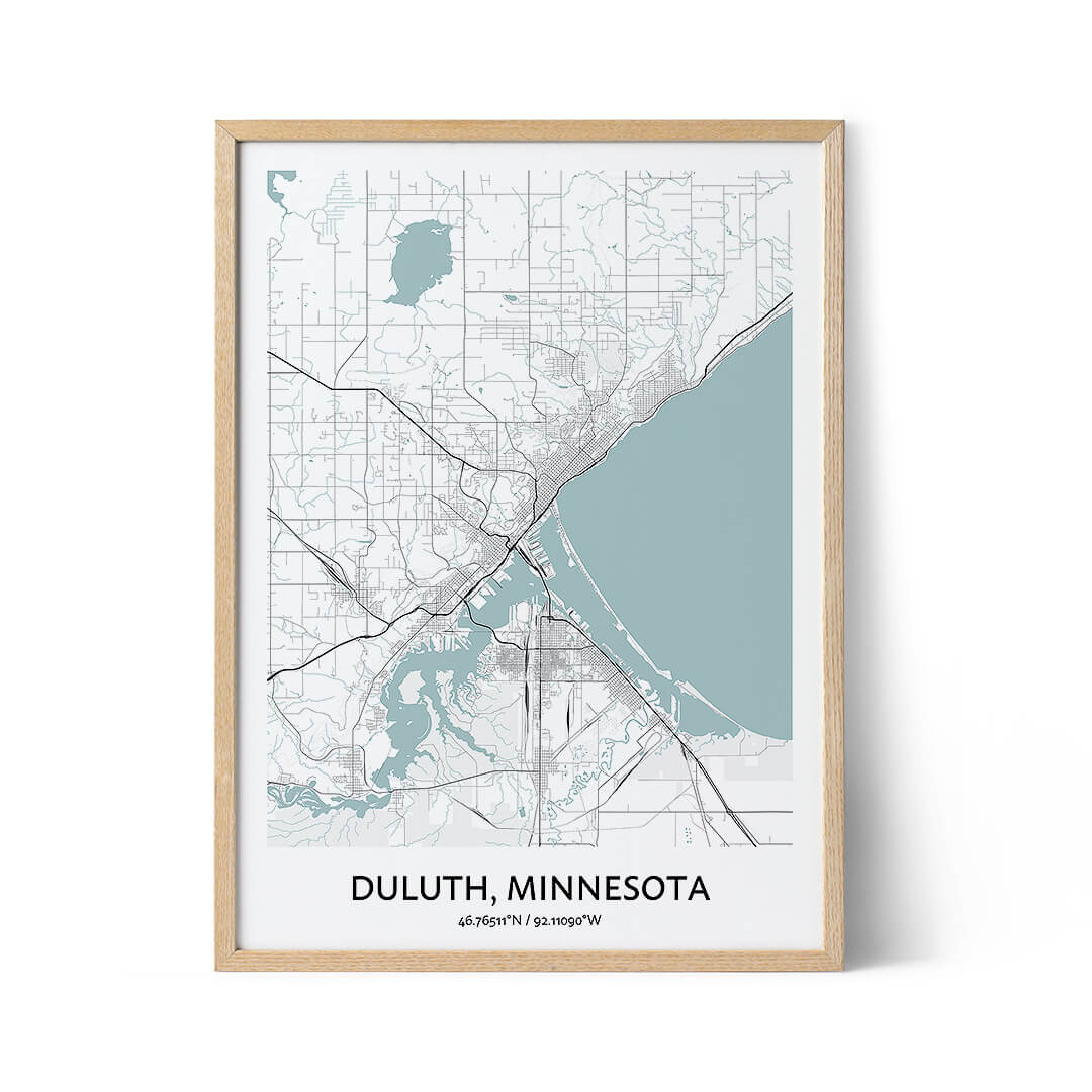 Duluth city map poster