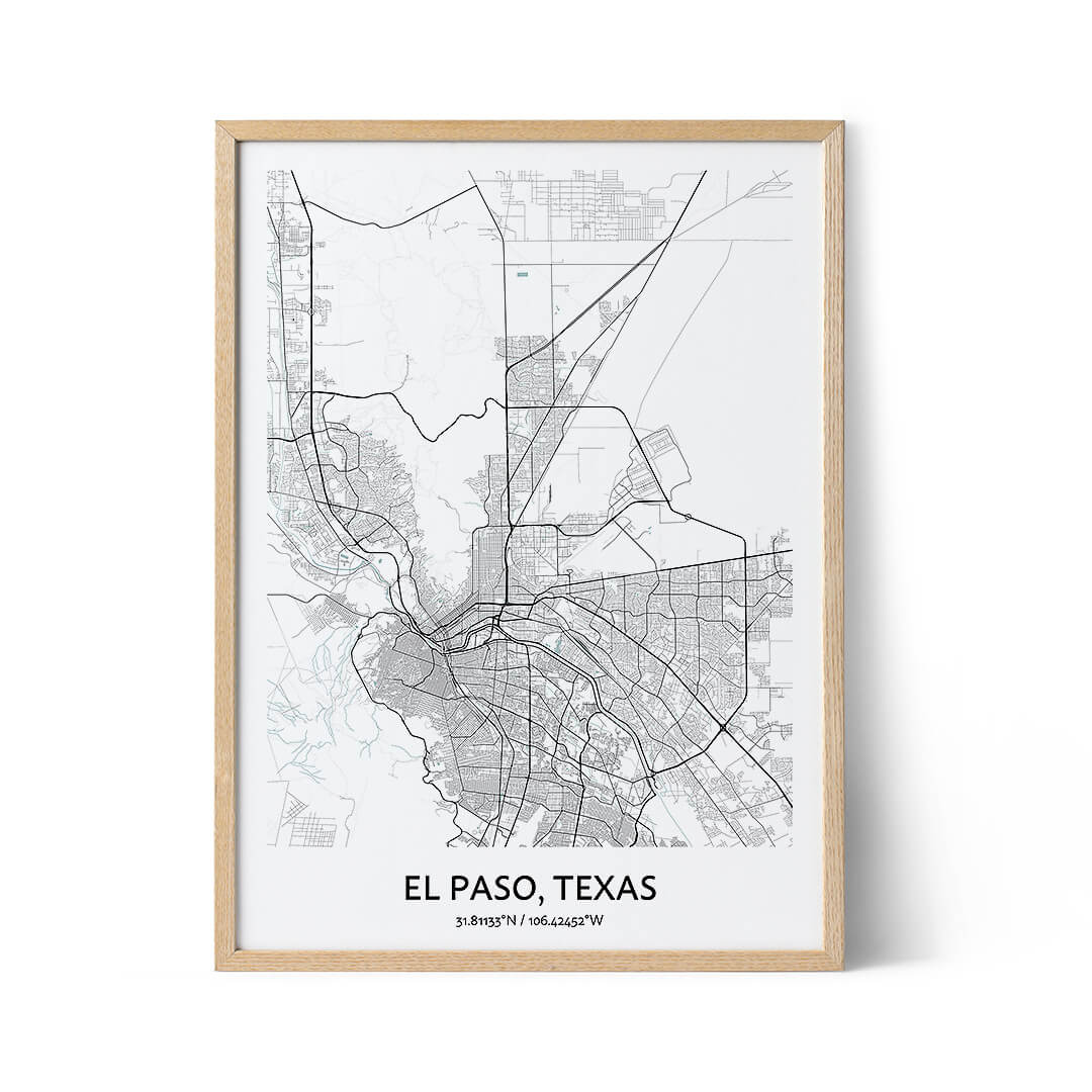 El Paso city map poster