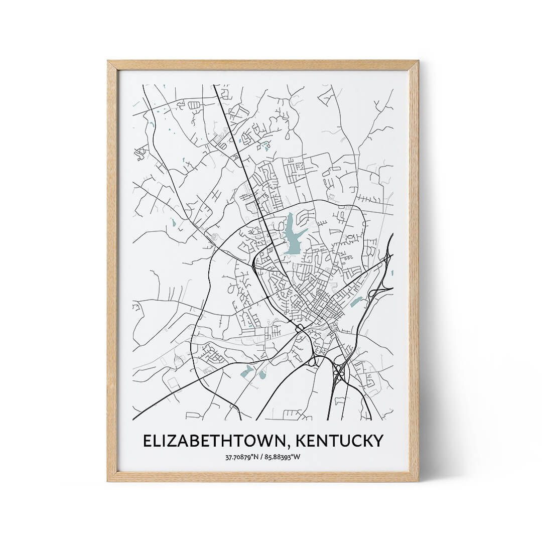Elizabethtown city map poster