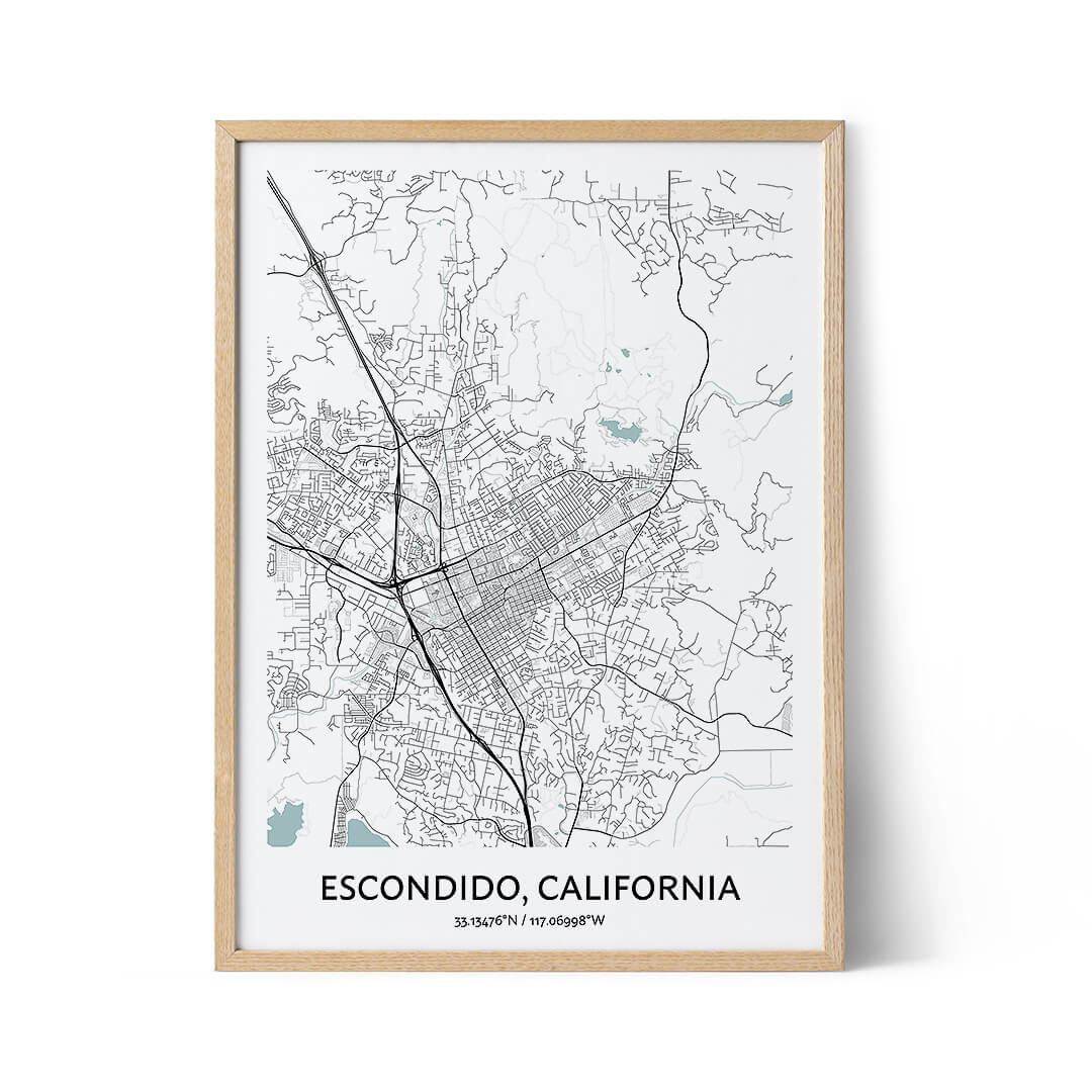 Escondido city map poster