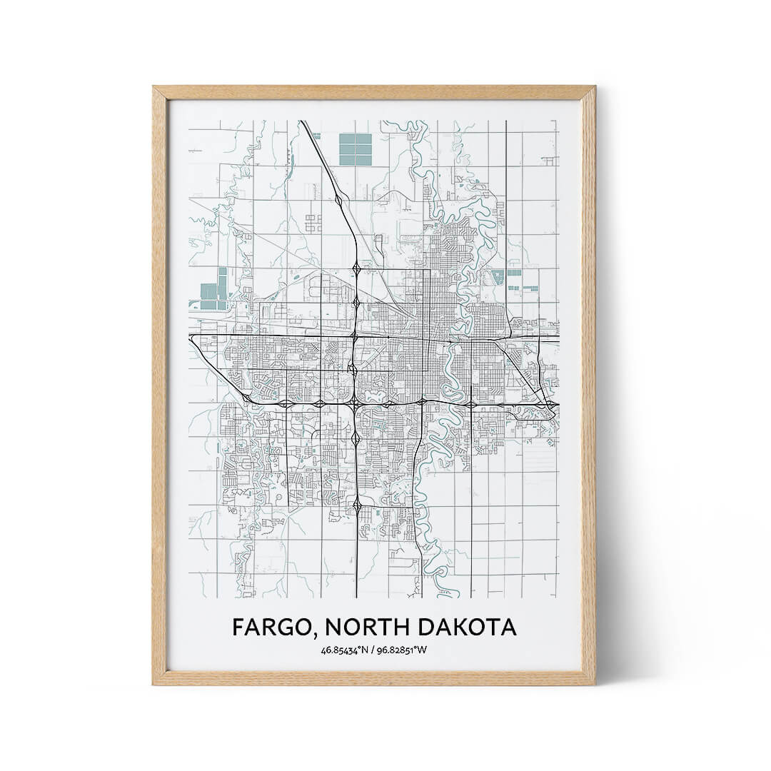 Fargo city map poster