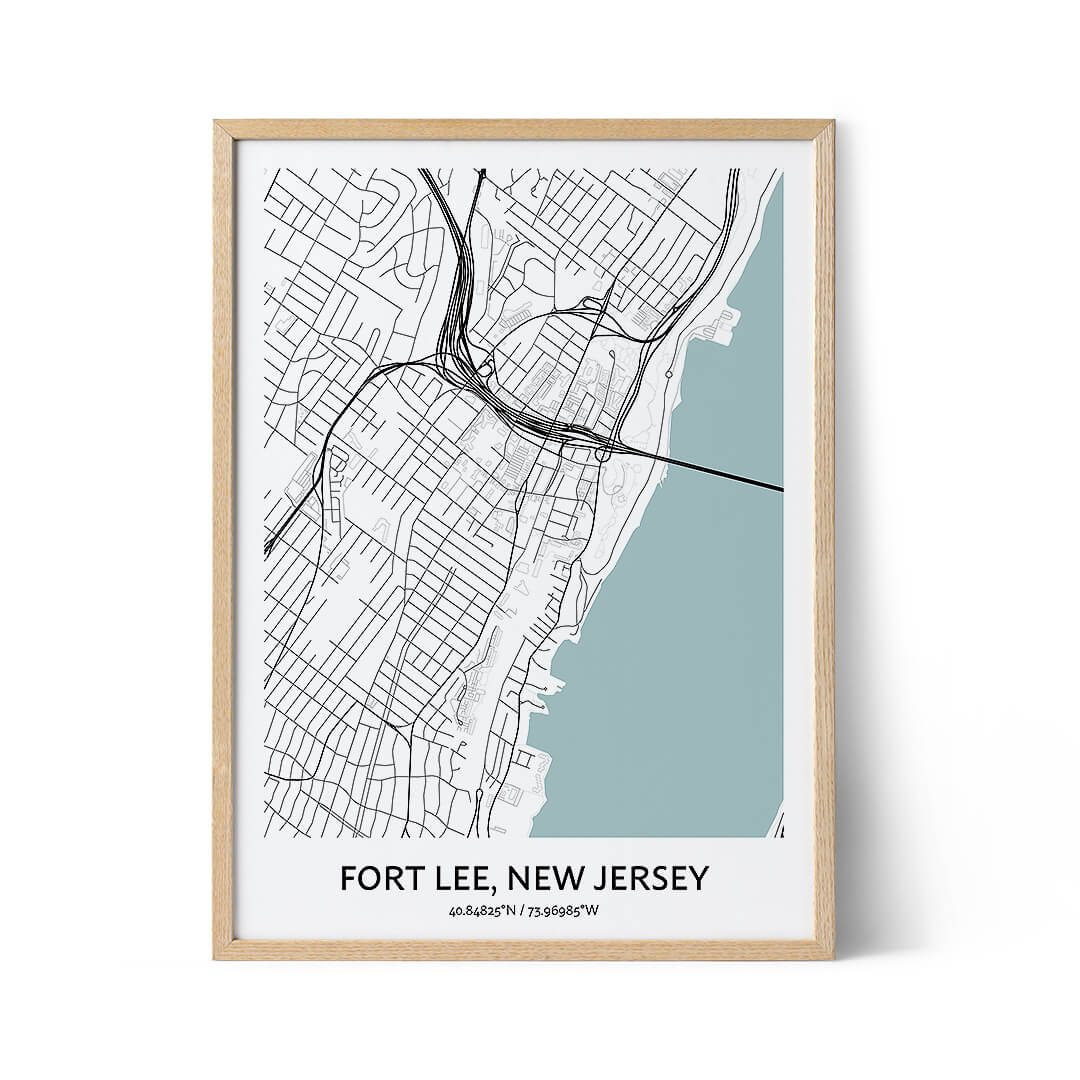 Fort Lee city map poster