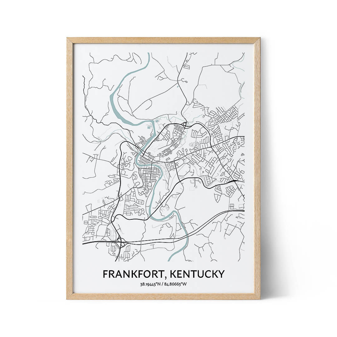 Frankfort city map poster