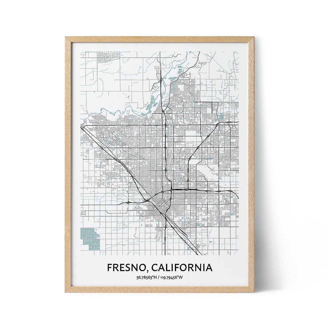 Fresno city map poster