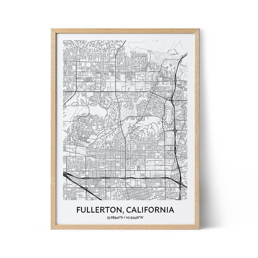Fullerton city map poster