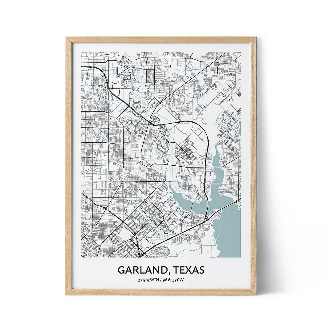 Garland city map poster
