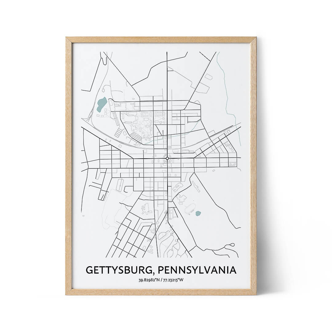 Gettysburg city map poster