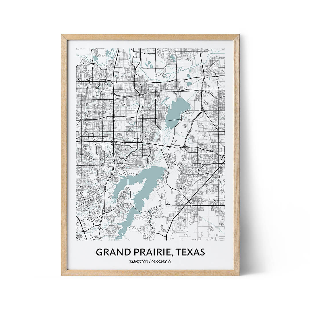 Grand Prairie city map poster