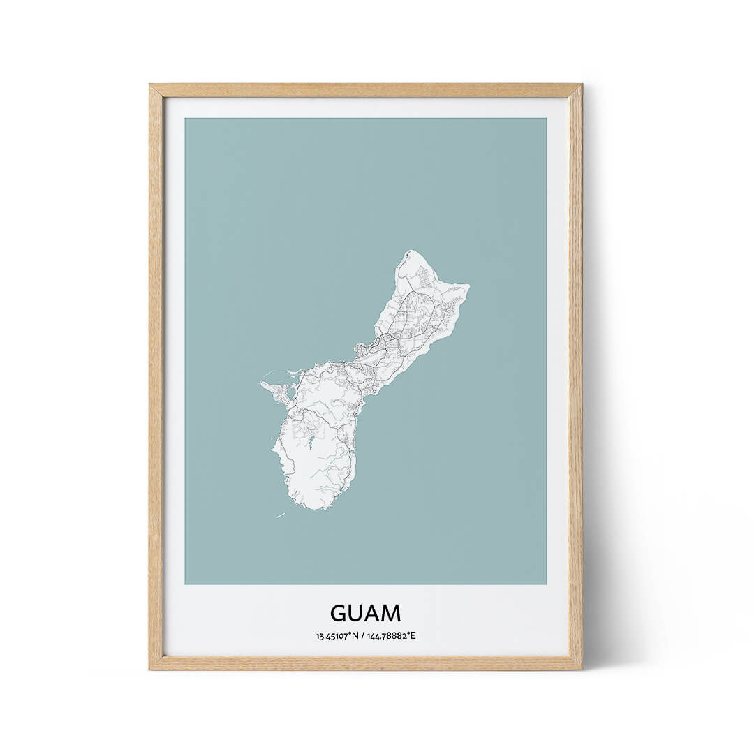 Guam city map poster