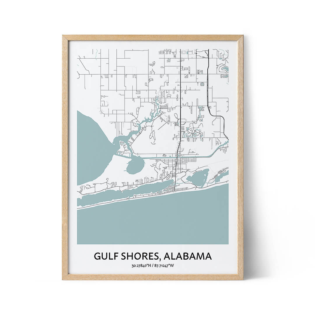 Gulf Shores city map poster