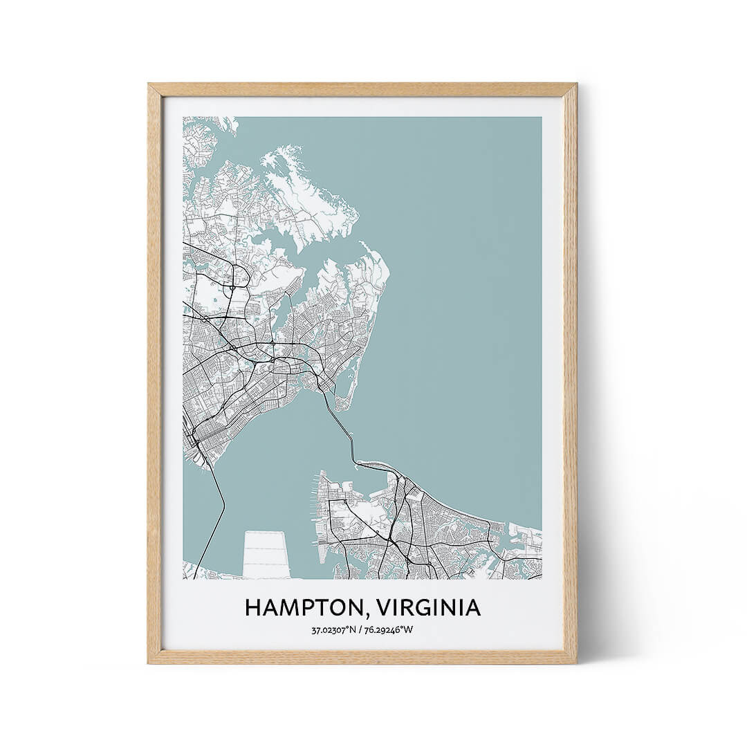 Hampton city map poster