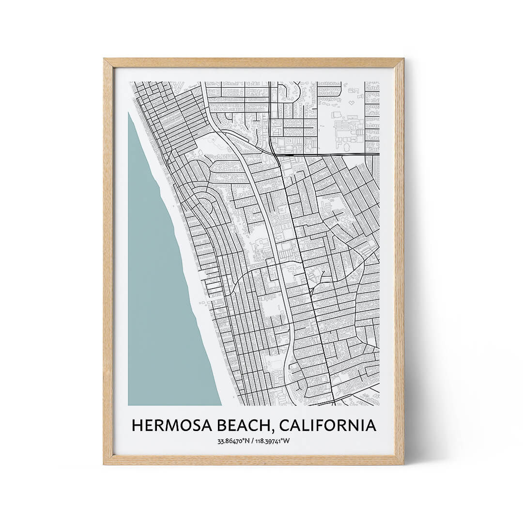 Hermosa Beach city map poster