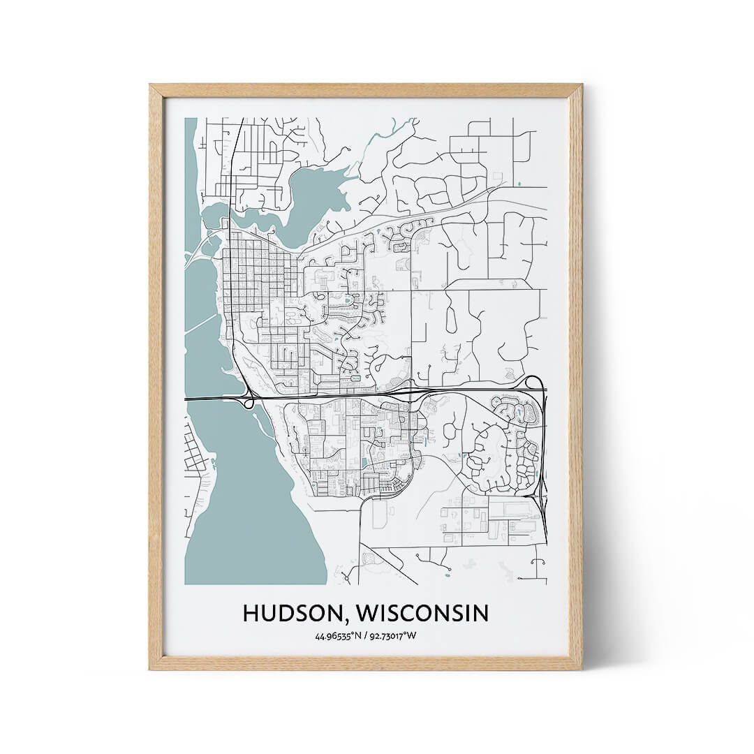 Hudson city map poster