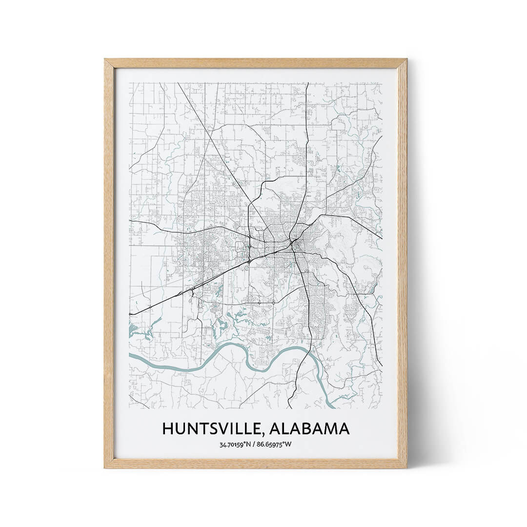 Huntsville city map poster